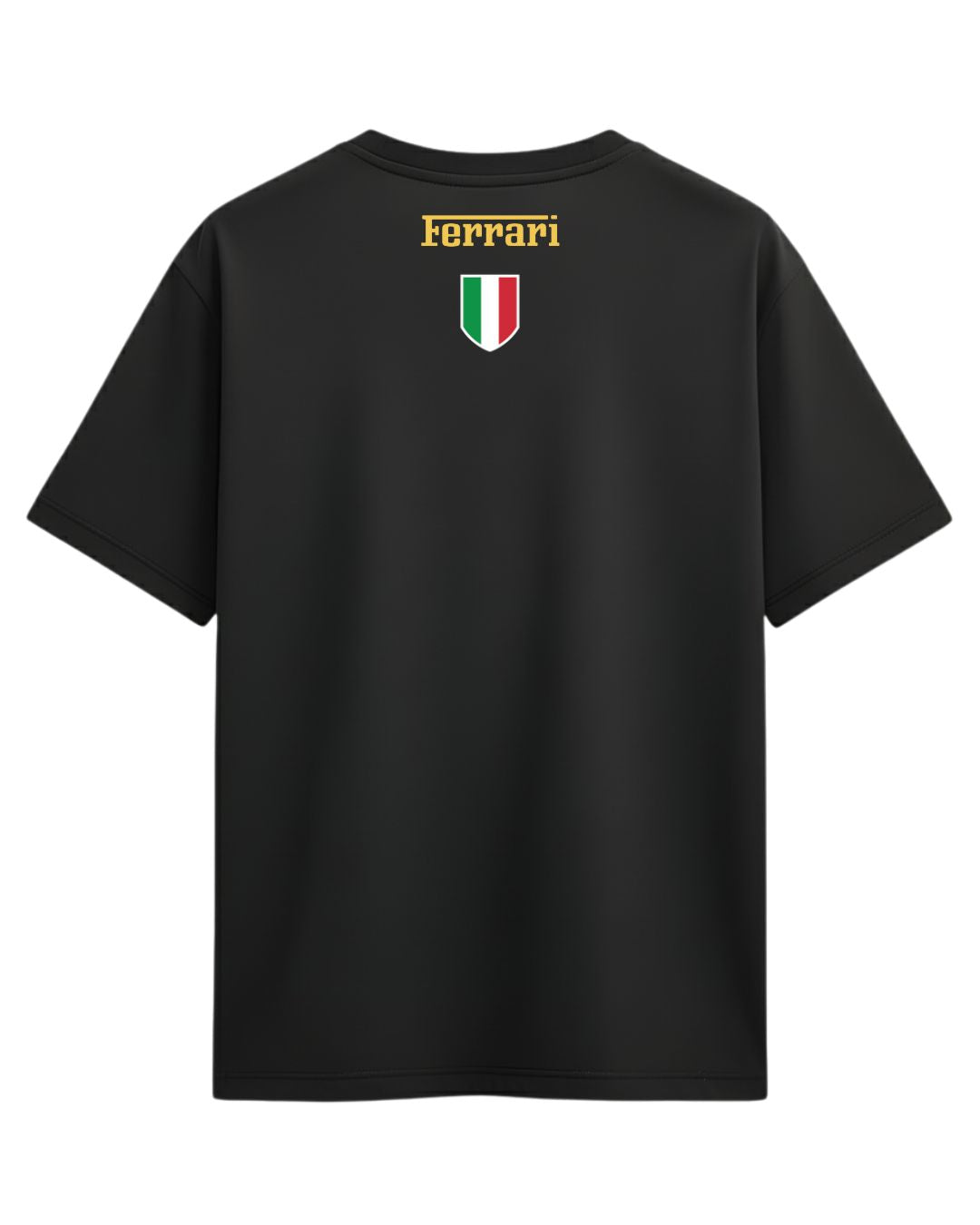 Camiseta Ferrari Basic Preto Ouro Algodão/Poliviscose