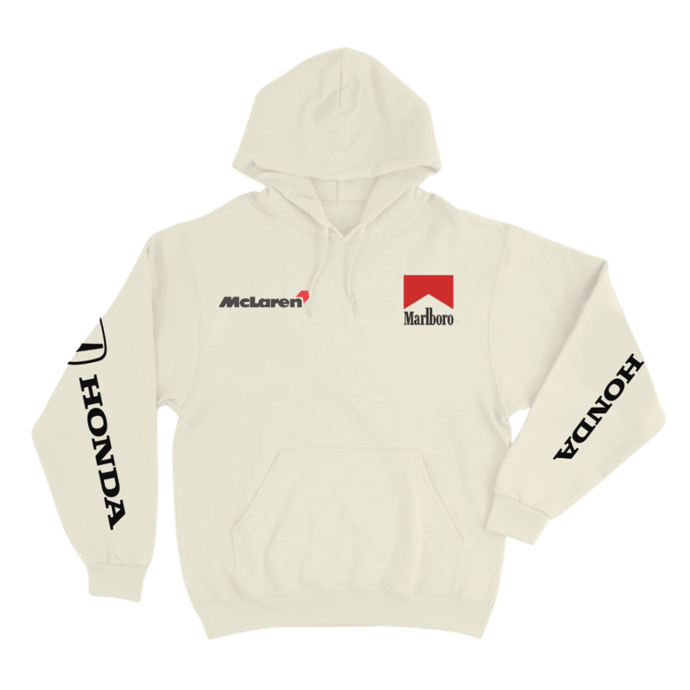 Blusa de Moletom Canguru Retrô McLaren OFF-WHITE