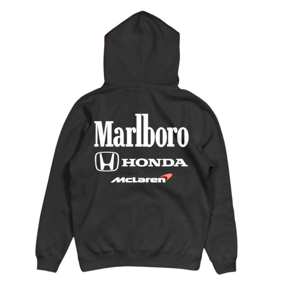 Blusa de Moletom Canguru Retrô McLaren Preta