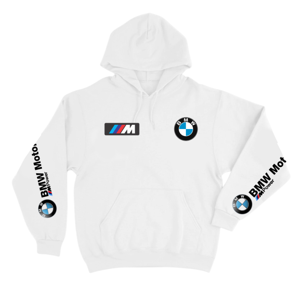Blusa Moletom Canguru BMW Performance Branca