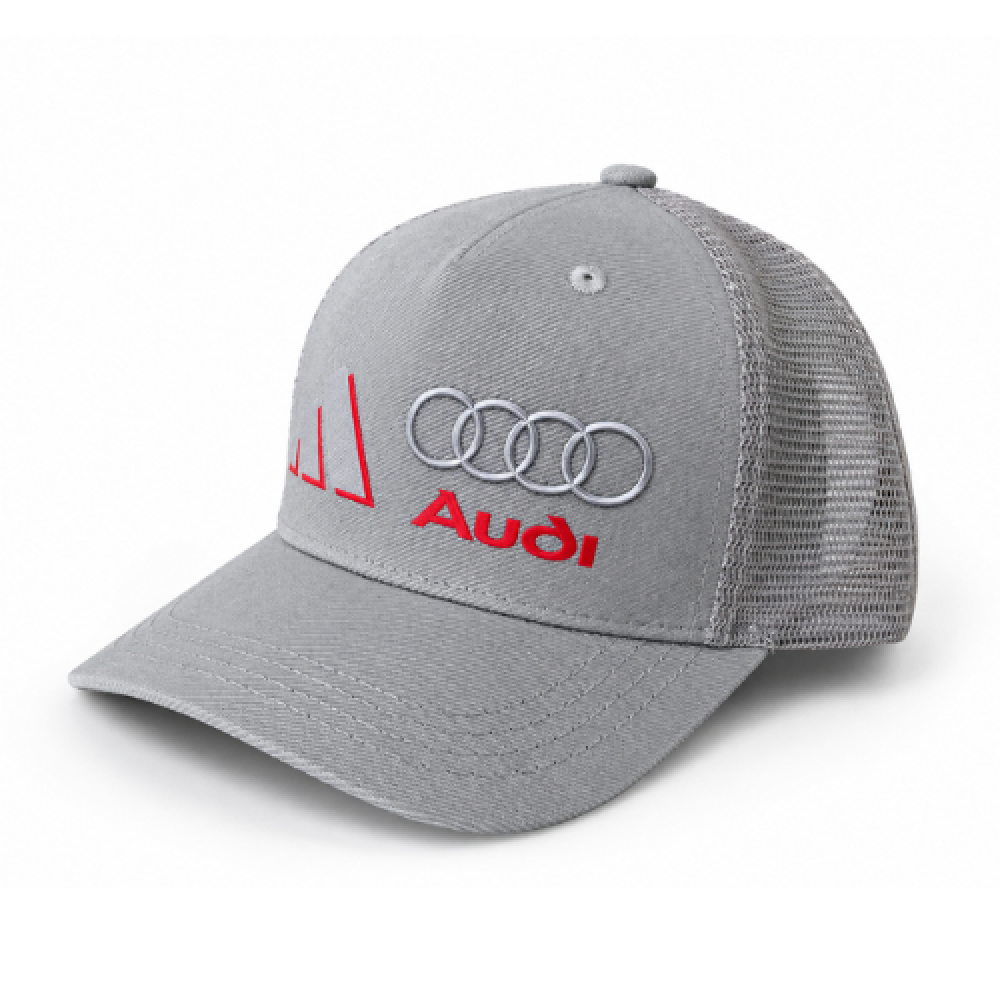 Boné Audi Cinza Claro Trucker tela
