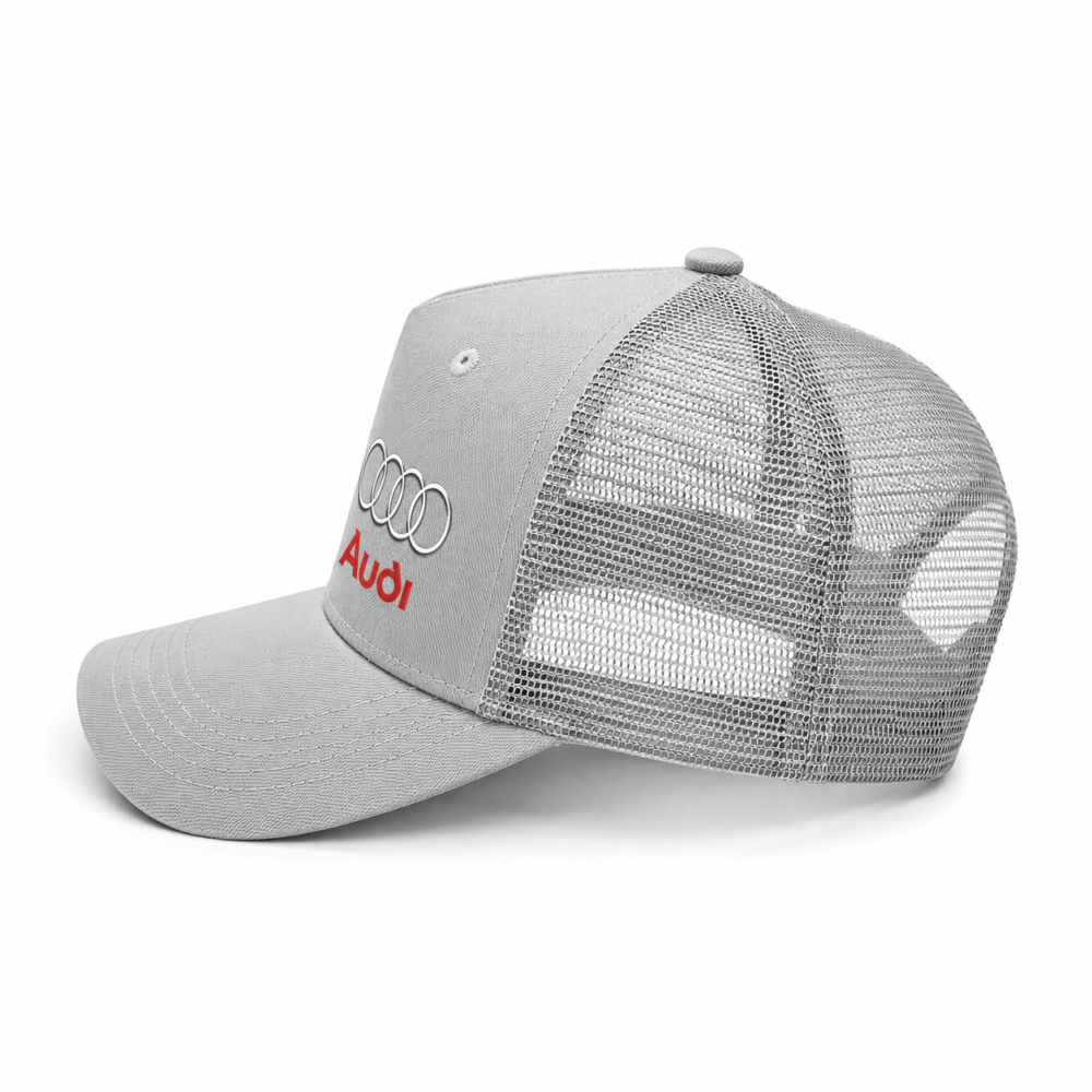 Boné Audi Cinza Claro Trucker tela