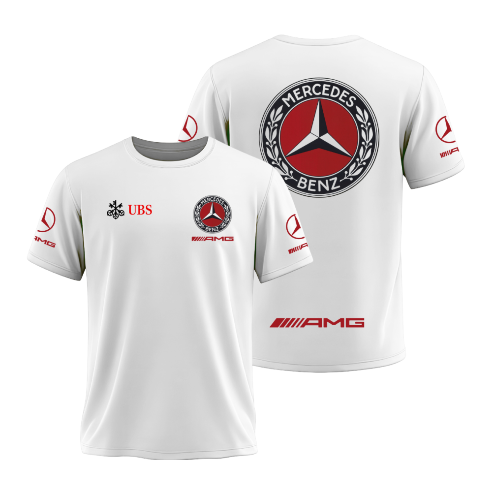 Camiseta AMG Mercedes Retrô Classic Branca