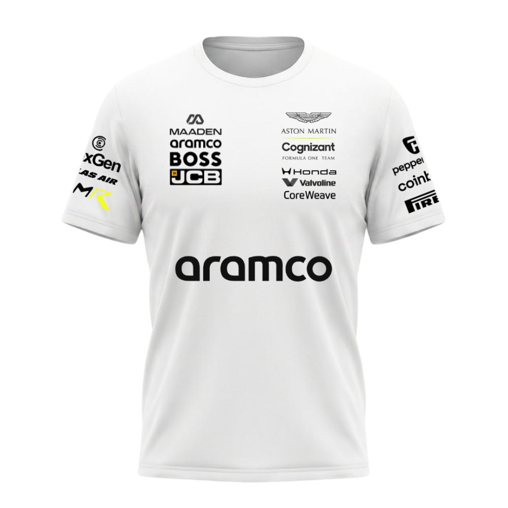 Camiseta Aston Martin 2026 Branca - DryFit / Algodão
