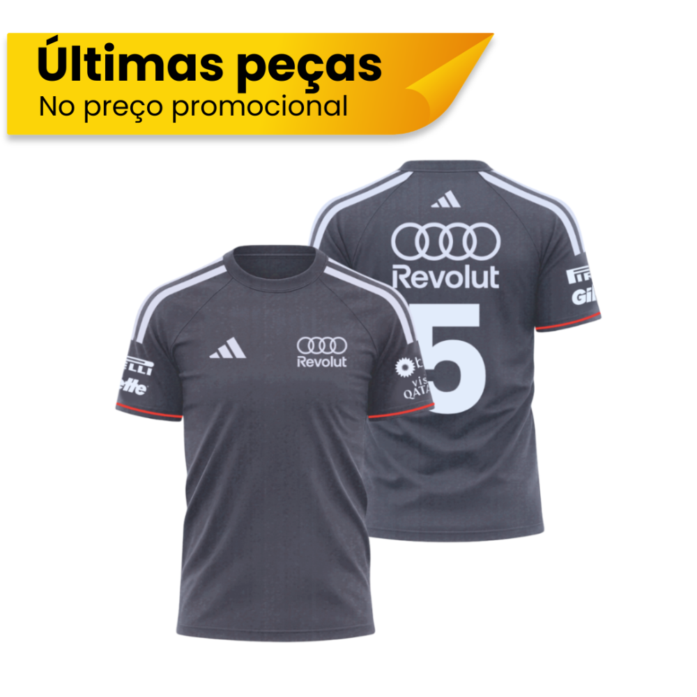 Camiseta Dryfit Gabriel Bortoleto Audi 2026 Cinza