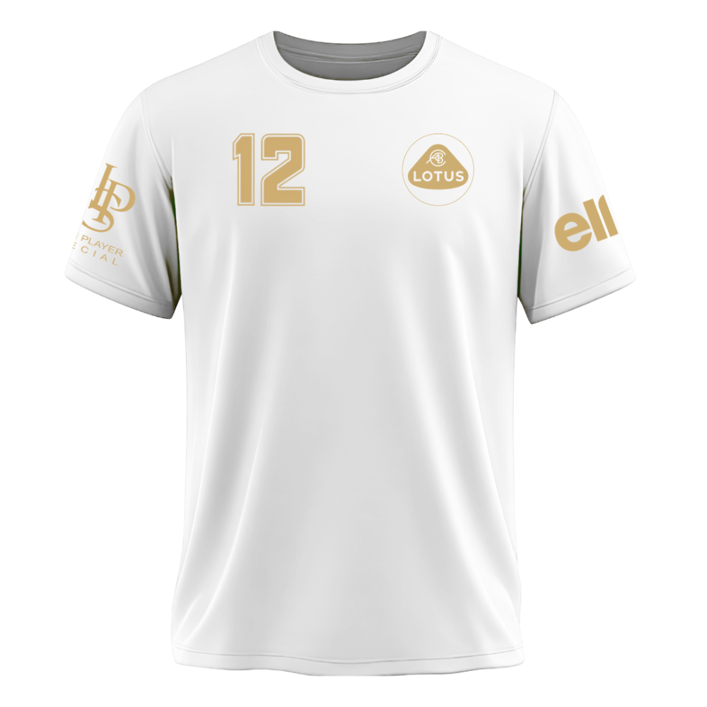 Camiseta F1 Lotus Retrô Algodão Penteado Branca