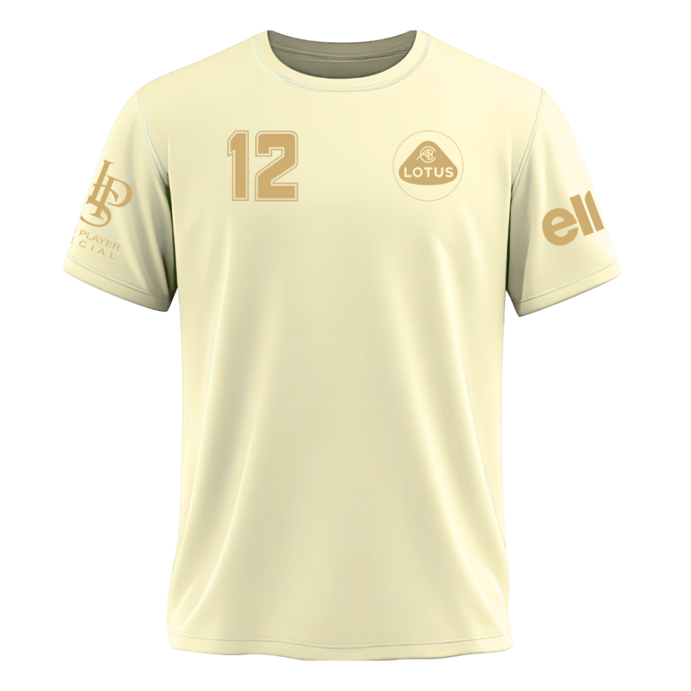 Camiseta F1 Lotus Retrô Algodão Penteado Off-White