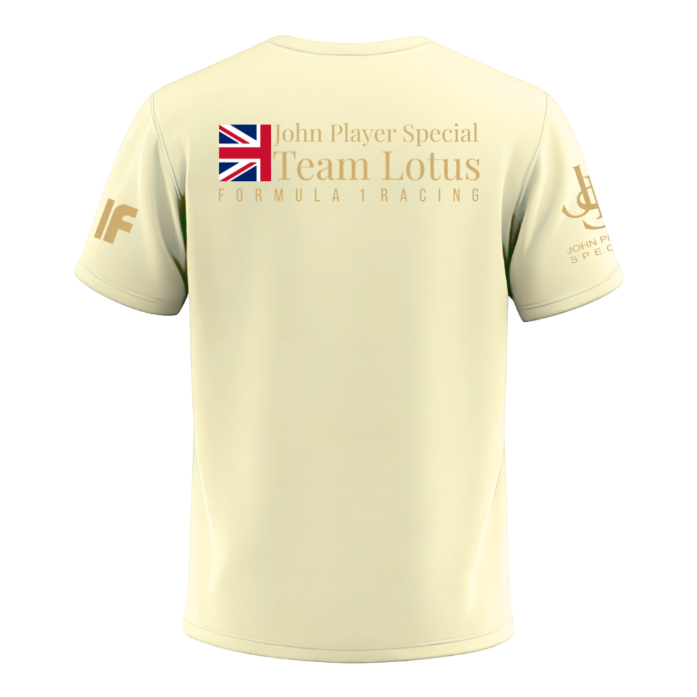 Camiseta F1 Lotus Retrô Algodão Penteado Off-White
