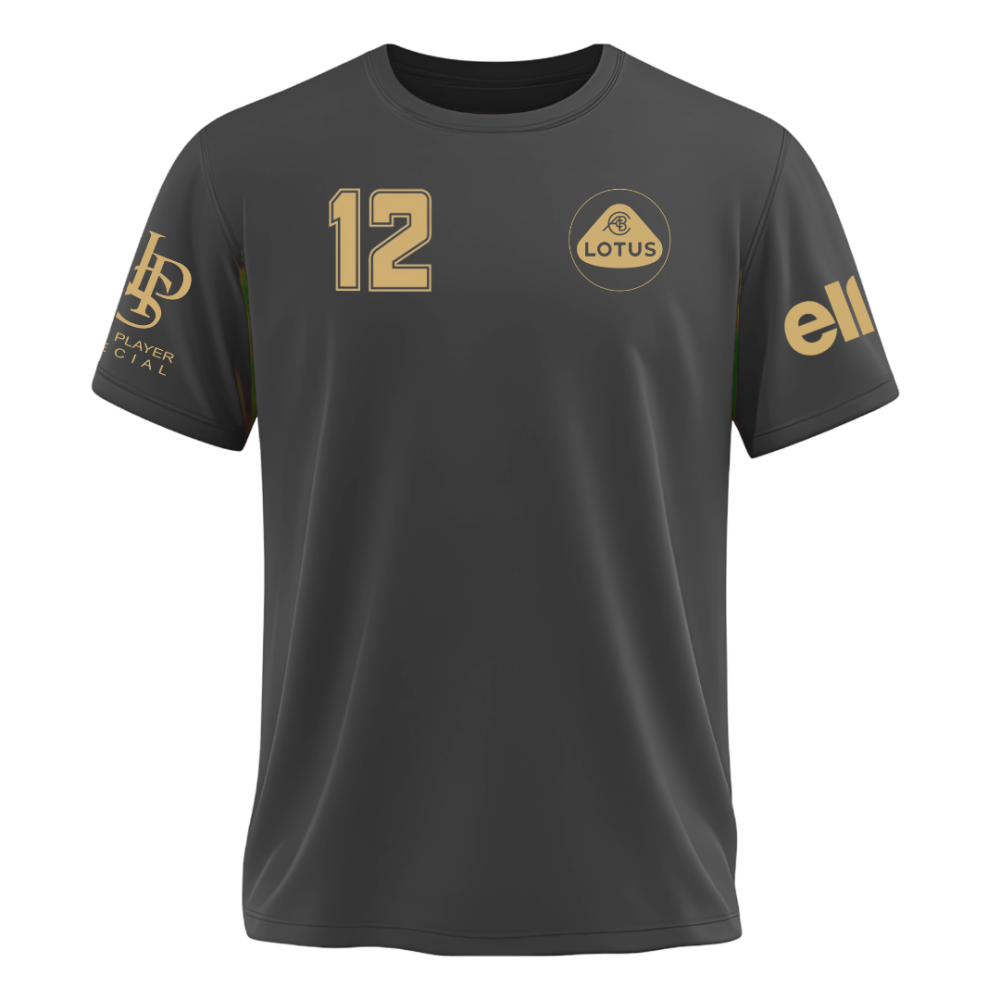 Camiseta F1 Lotus Retrô Algodão Penteado Preta