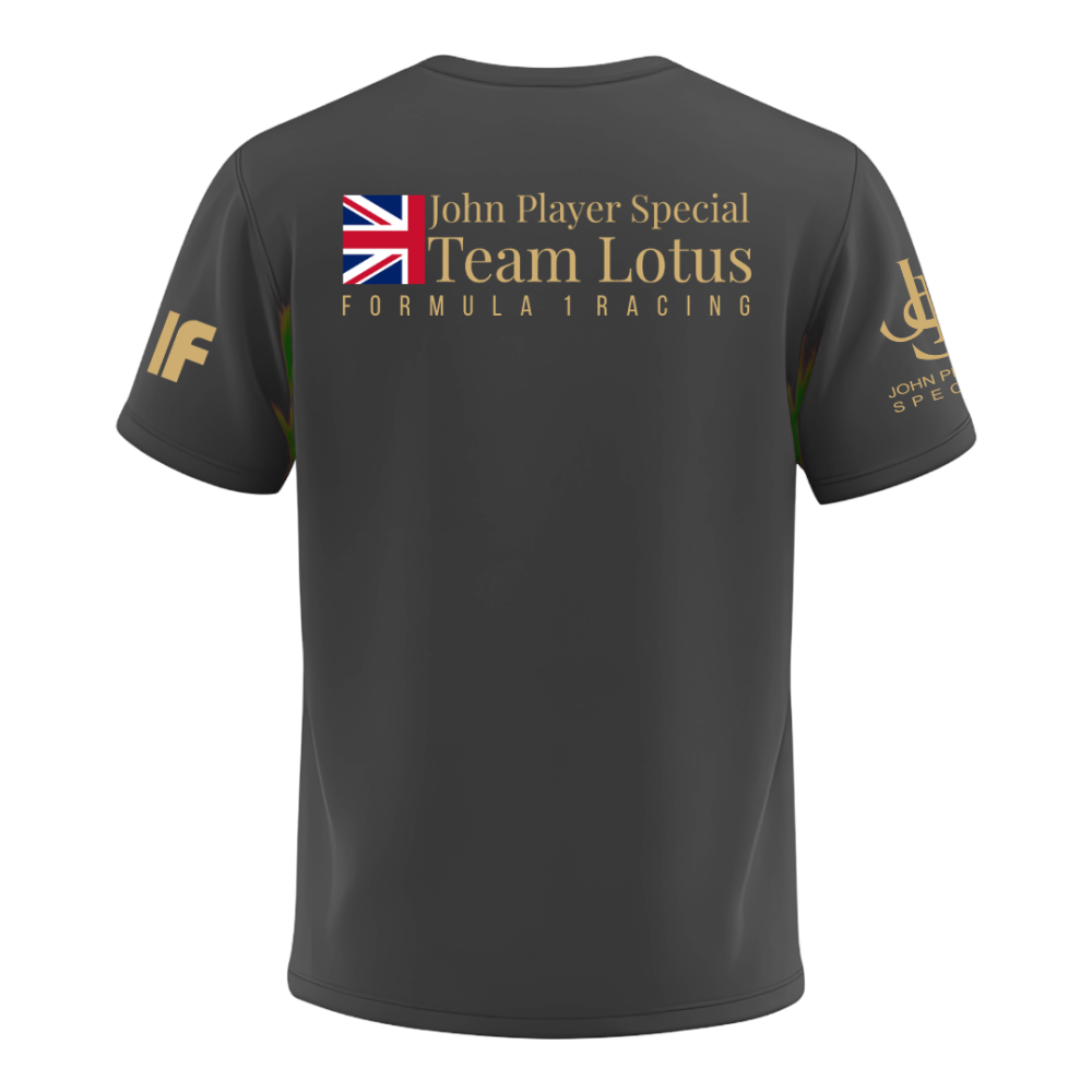 Camiseta F1 Lotus Retrô Algodão Penteado Preta