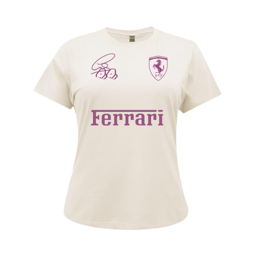 Camiseta Babylook Ferrari Off-white Purple