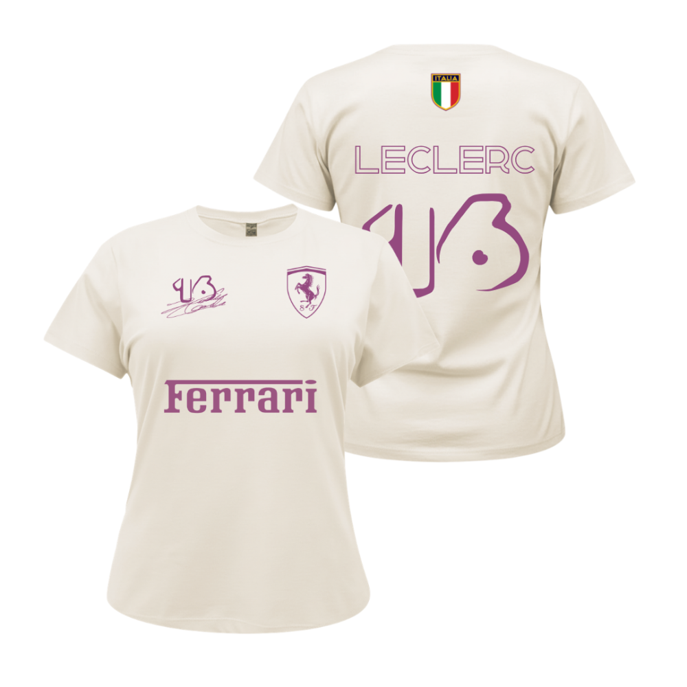 Camiseta Babylook Ferrari Off-white Purple