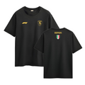 Camiseta Ferrari Basic Preto Ouro Algodão/Poliviscose