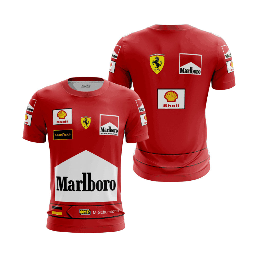 Camiseta Ferrari Retrô Michael Schumacher Dryfit SUBLIMADA