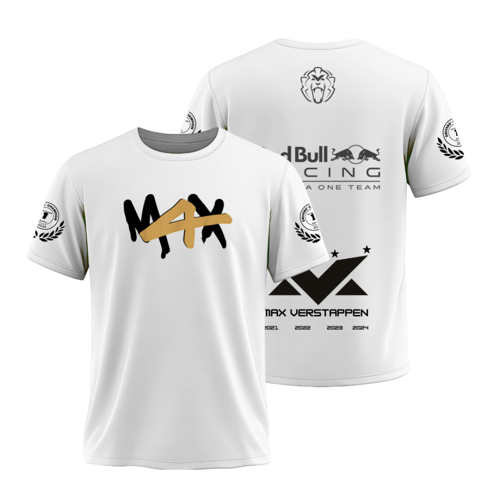 Camiseta Max Verstappen four-time champion