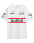 Camiseta Red Bull Racing 100% algodão penteada 2025 Gray&White