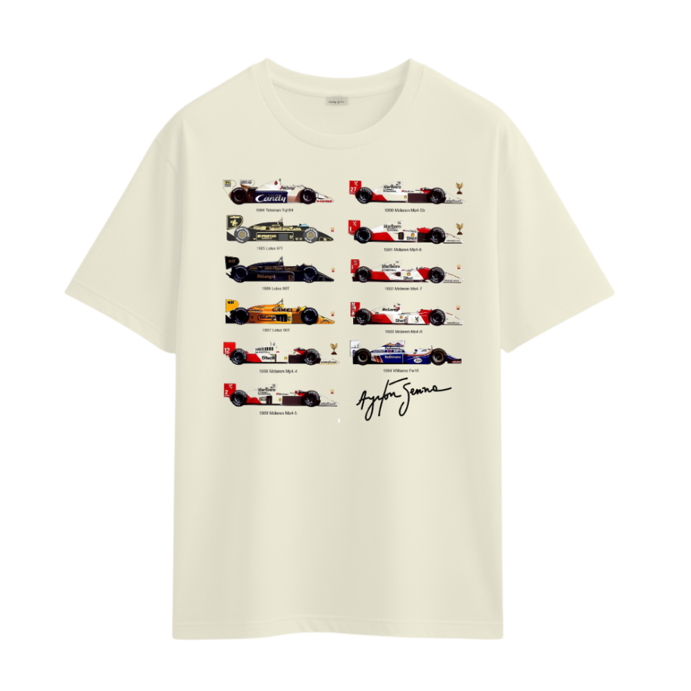 Camiseta Retrô Carros & História Off-White