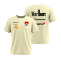Camiseta Retrô Clássic McLaren/Marlboro 1990 OFF White 100% algodão