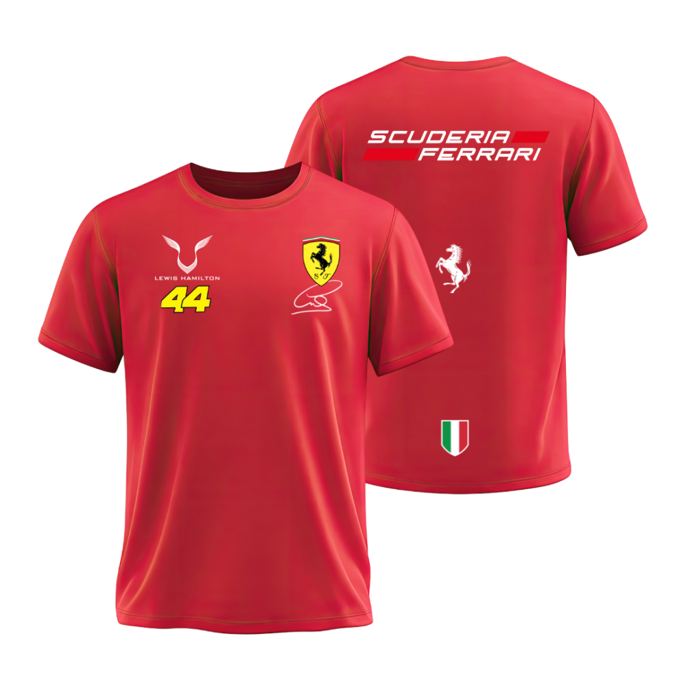 Camista Ferrari Lewis Hamilton Basic Vermelha