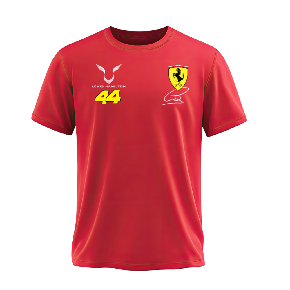 Camista Ferrari Lewis Hamilton Basic Vermelha